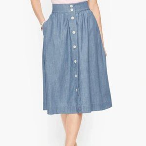 Talbot's Chambray A-Line Button-front Skirt Size 6